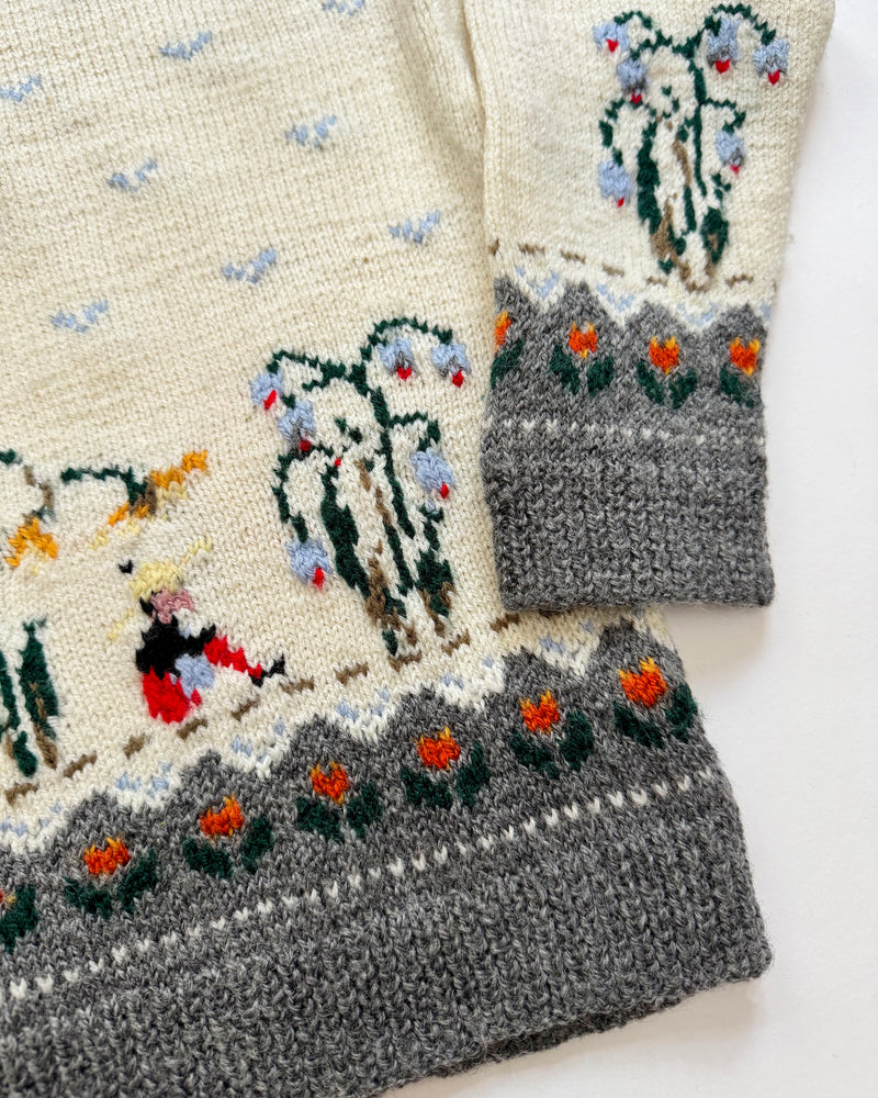 Handmade Flower Child Wool Sweater 4-5Y