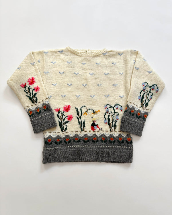 Handmade Flower Child Wool Sweater 4-5Y