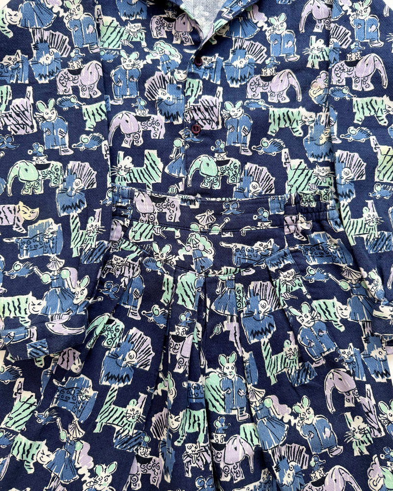 Crazy Cat Print Suit 8Y