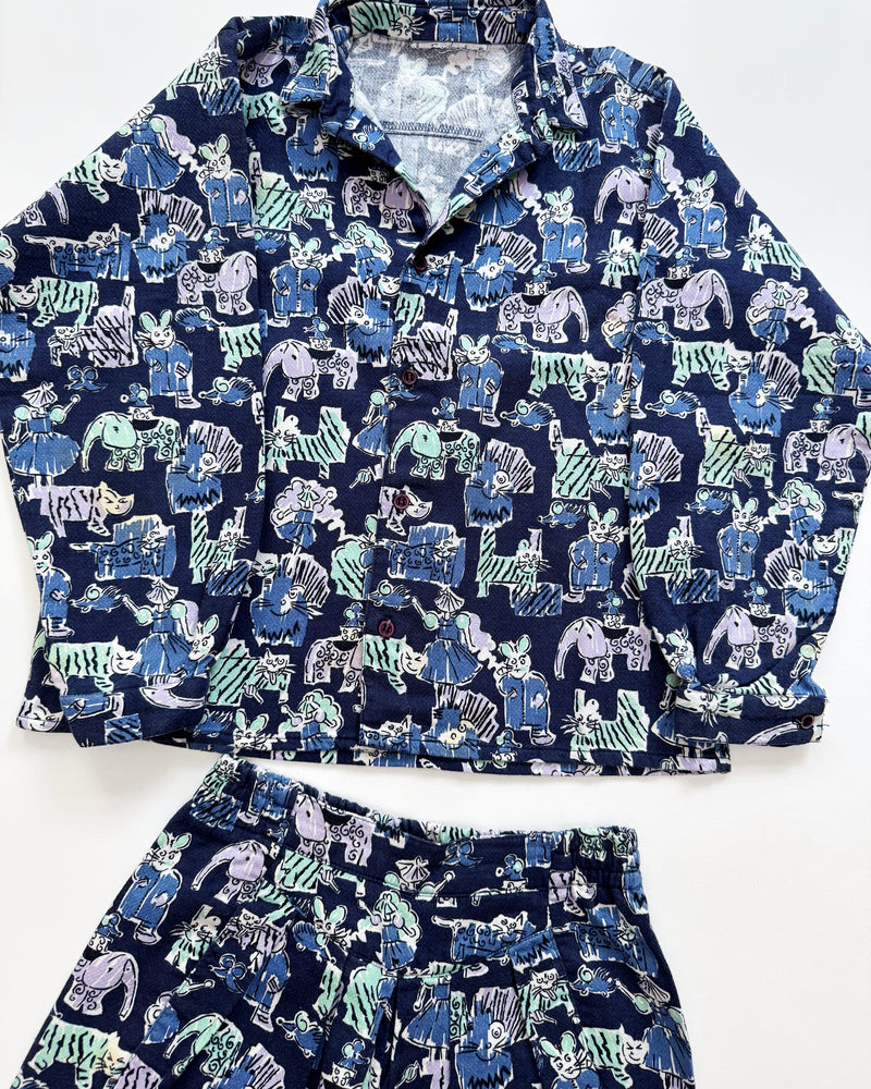 Crazy Cat Print Suit 8Y
