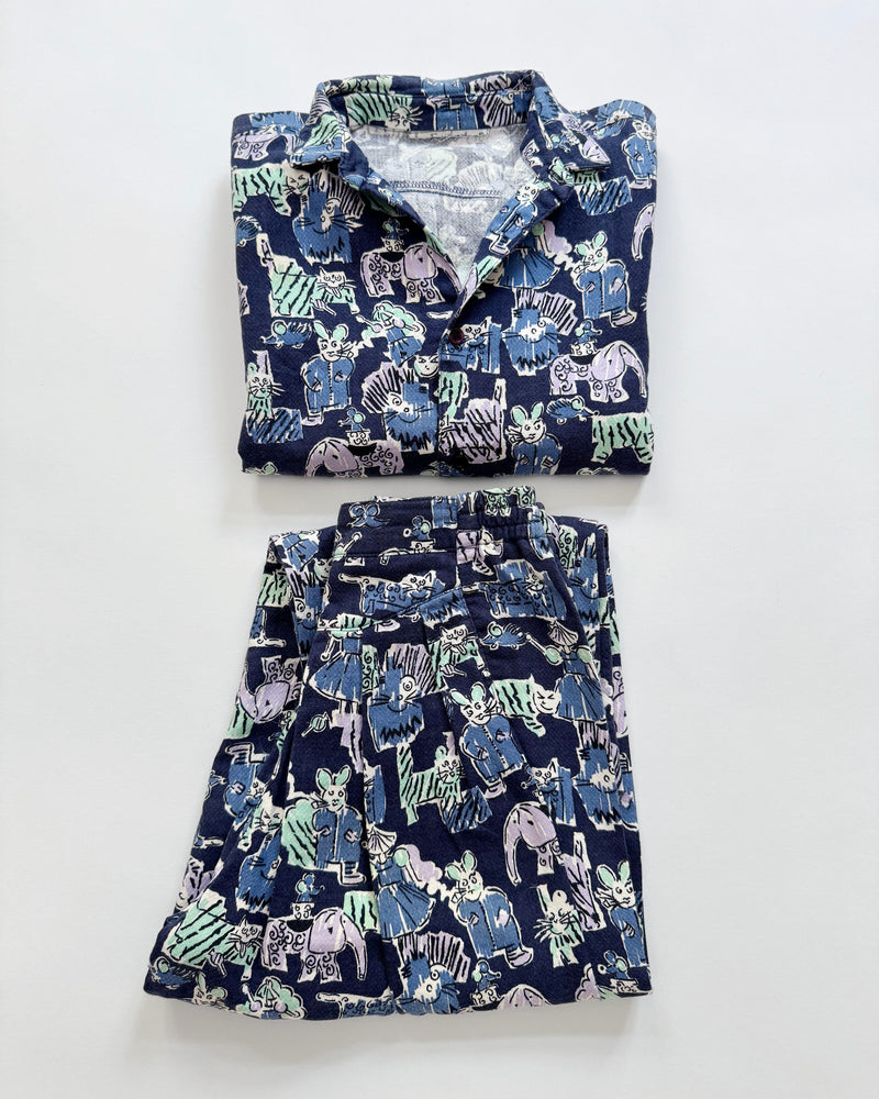 Crazy Cat Print Suit 8Y