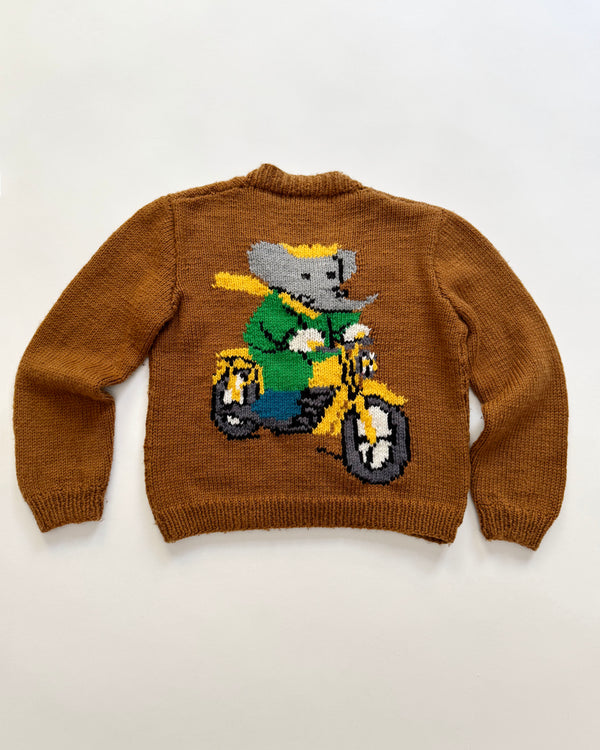 Handmade Babar Wool Cardigan With Horn Buttons 4Y