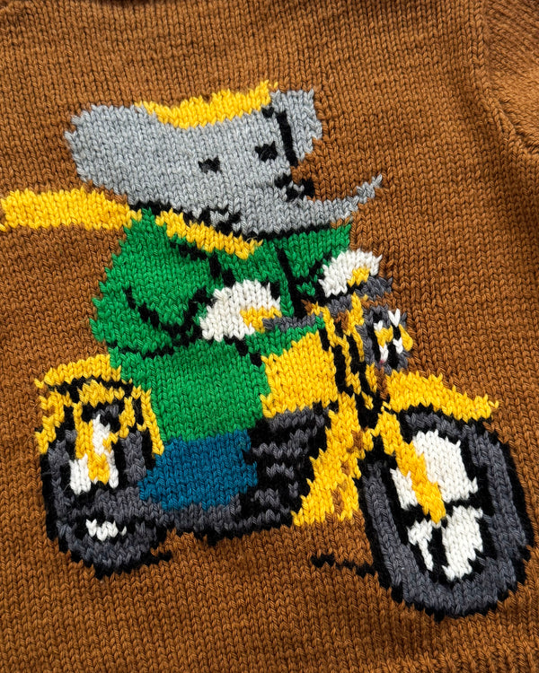 Handmade Babar Wool Cardigan With Horn Buttons 4Y