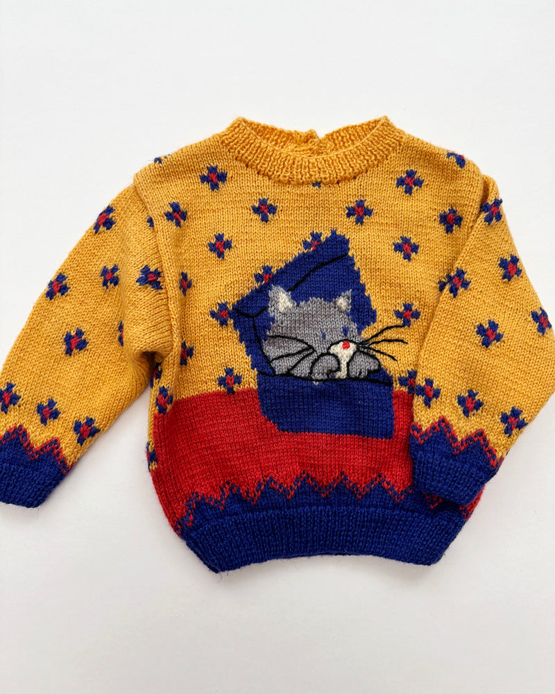 Handmade Kitten In A Box Wool Sweater