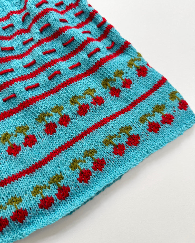 Handmade Cherry Wool Top 6-8Y