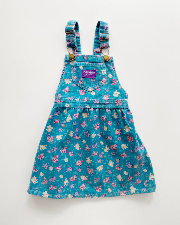 Vintage Oshkosh Floral Corduroy Dress 4T