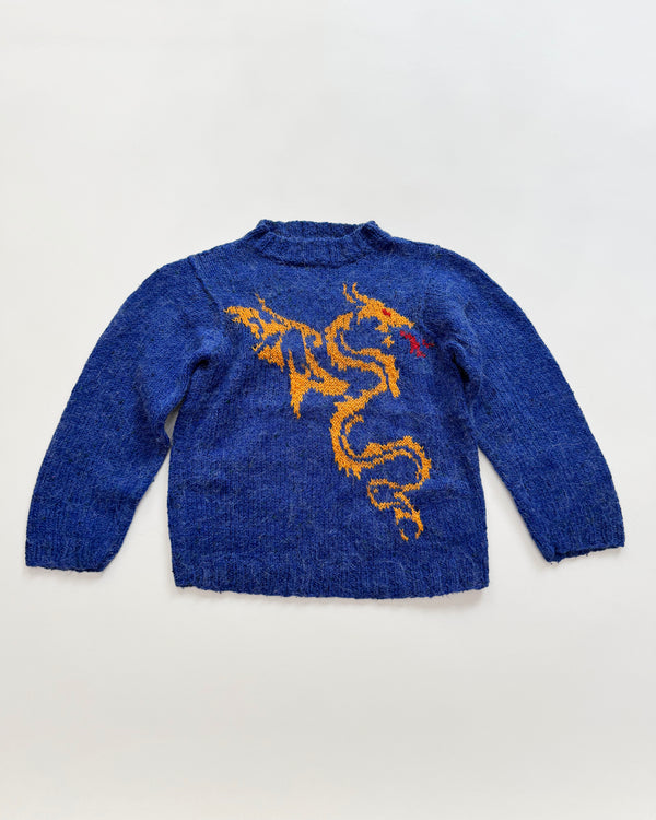 Handmade Mohair Blend Dragon Sweater 5Y
