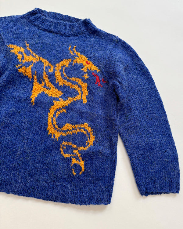 Handmade Mohair Blend Dragon Sweater 5Y
