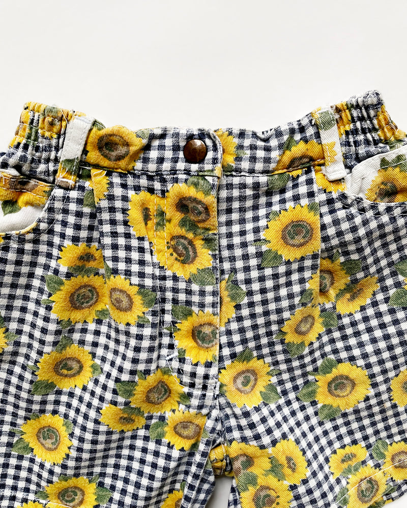 Vintage Denim Sunflower Shorts