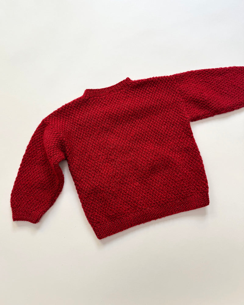 Handmade Cable Knit Wool Blend Sweater 2Y