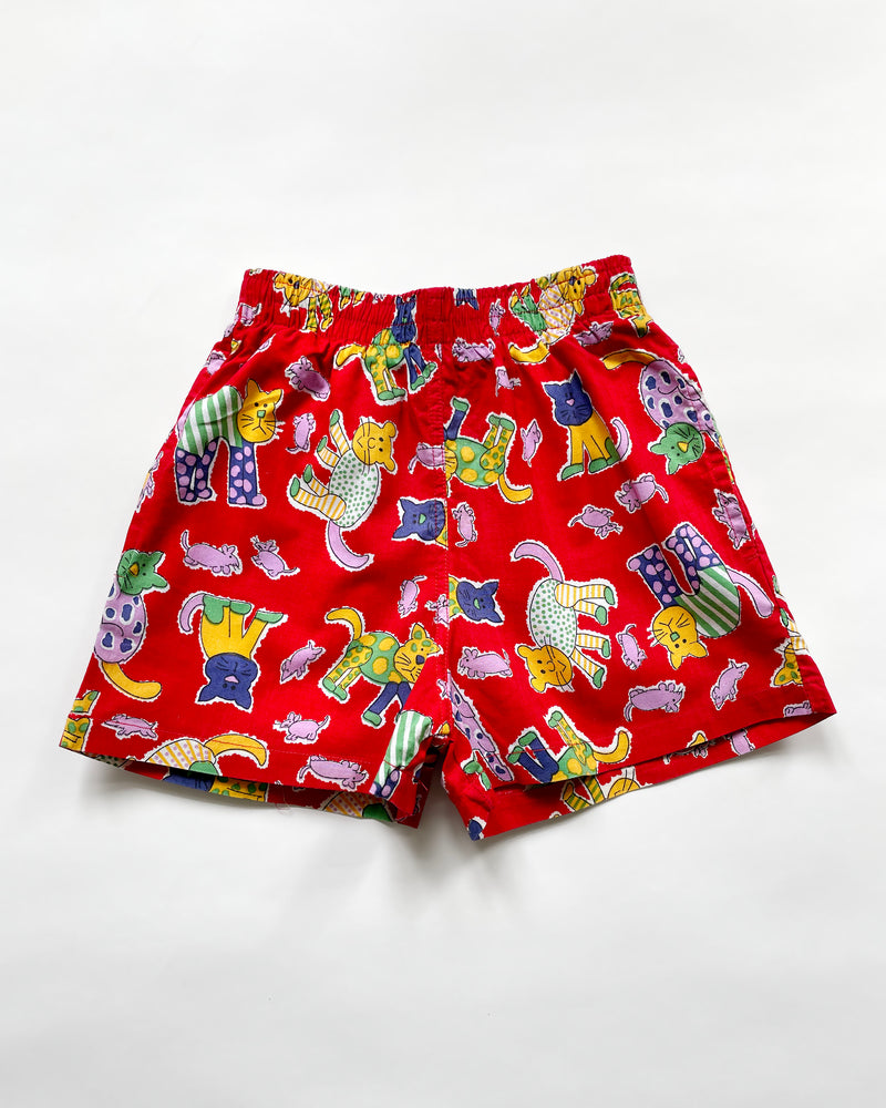 Vintage Cat Cotton Shorts