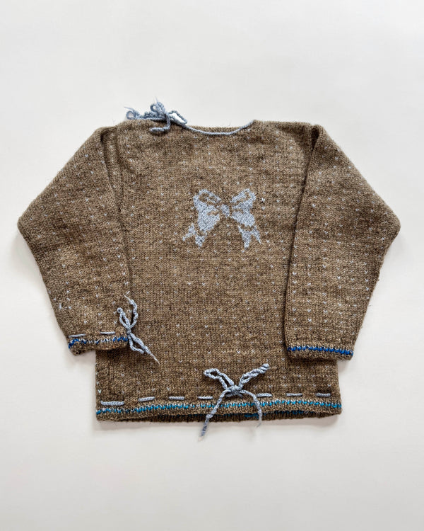 Handmade Wool Bow Cardigan 3Y