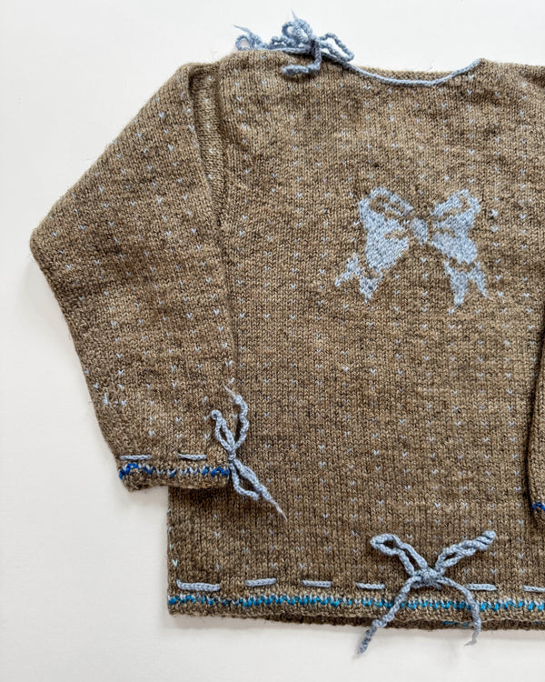 Handmade Wool Bow Cardigan 3Y