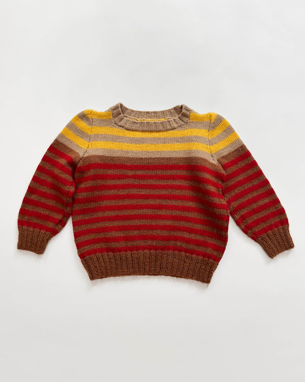 Handmade Striped Wool Sweater 4Y