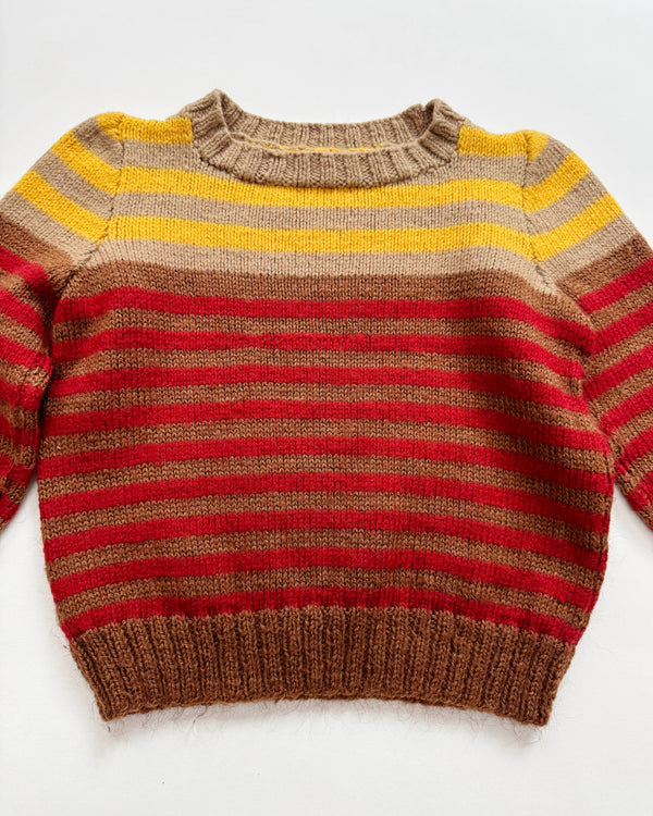 Handmade Striped Wool Sweater 4Y