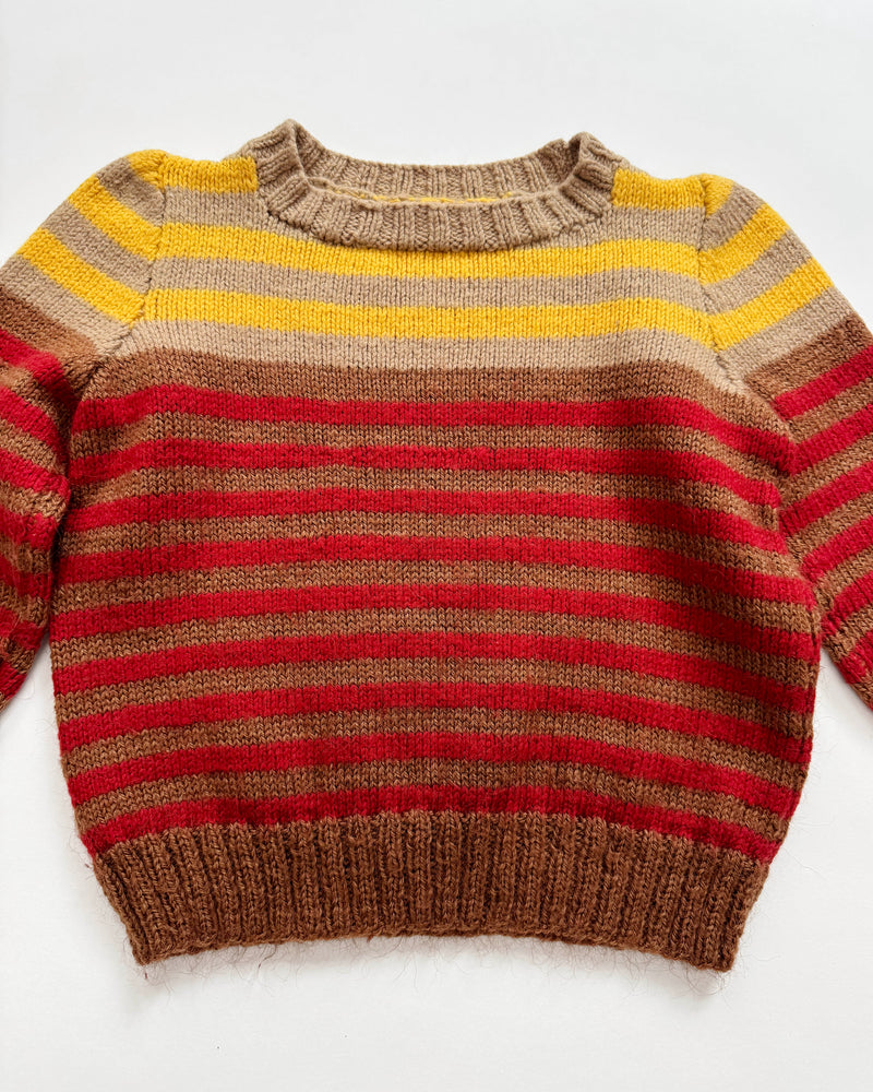 Handmade Striped Wool Sweater 4Y
