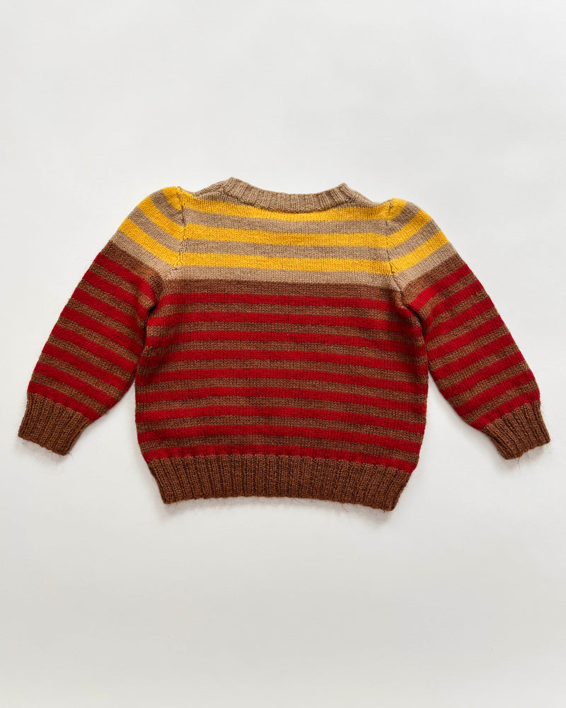 Handmade Striped Wool Sweater 4Y