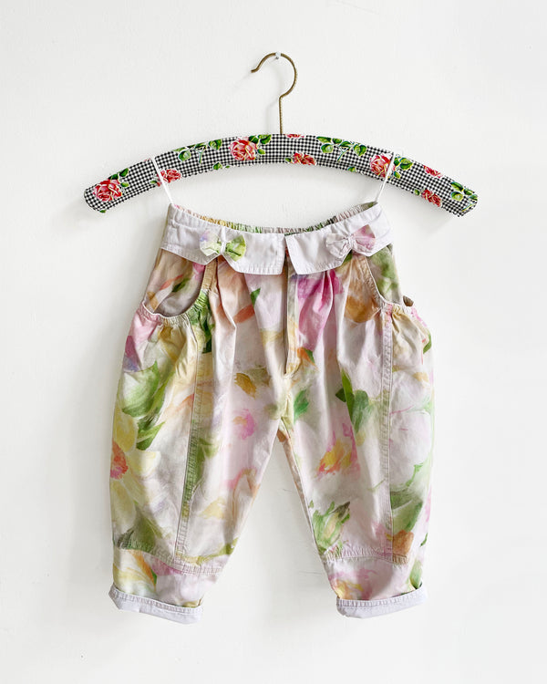 Vintage Floral Cotton Bow Trousers