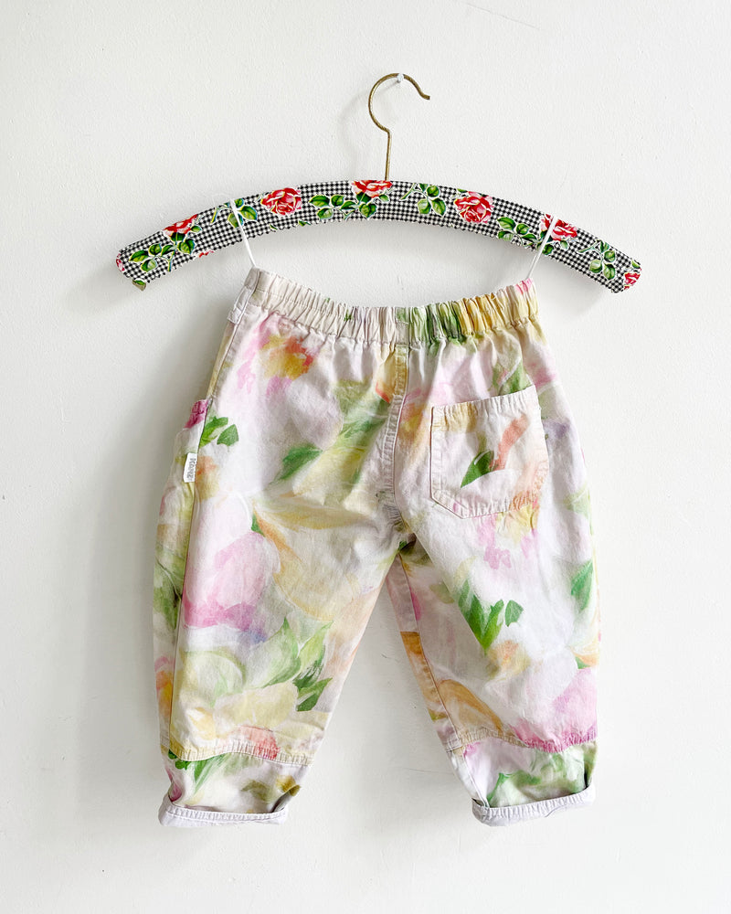 Vintage Floral Cotton Bow Trousers