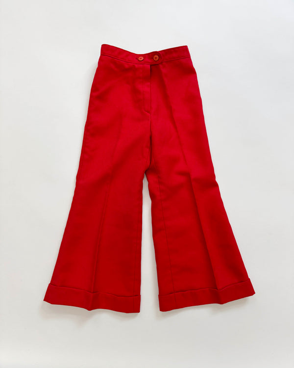 70s Flared Red Trousers 4-5Y