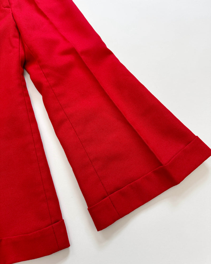 70s Flared Red Trousers 4-5Y