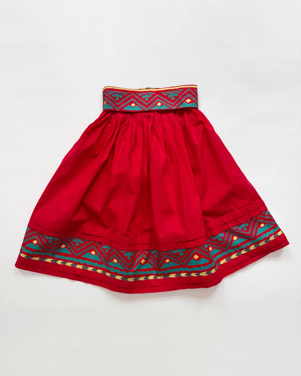 Cacharel Midi Cotton Skirt With Elastic Waist 8Y