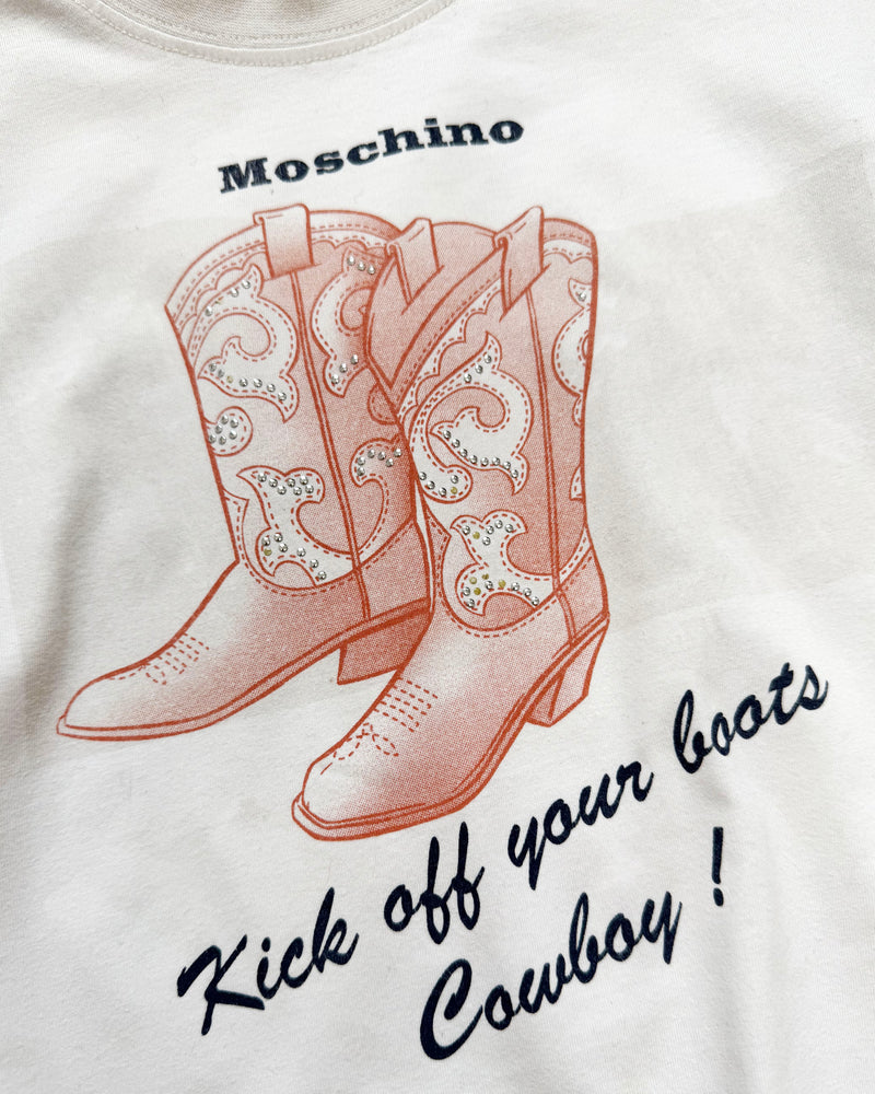 Moschino Cowboy Boots Cotton Tee