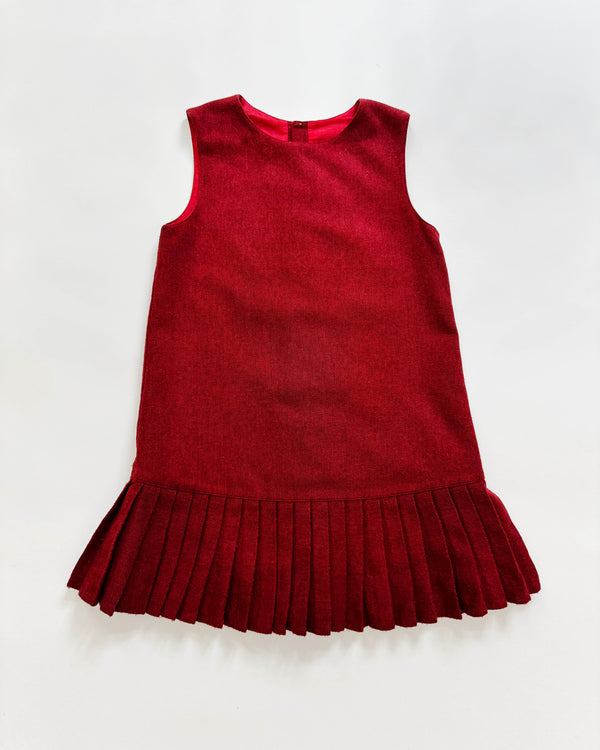 Cacharel Lined Wool Dress With Mother Of Pear Buttons 6-7Y