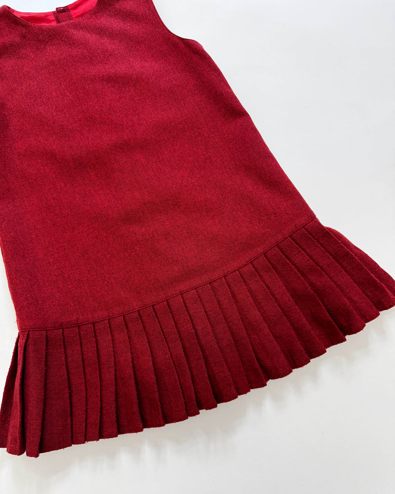 Cacharel Lined Wool Dress With Mother Of Pear Buttons 6-7Y