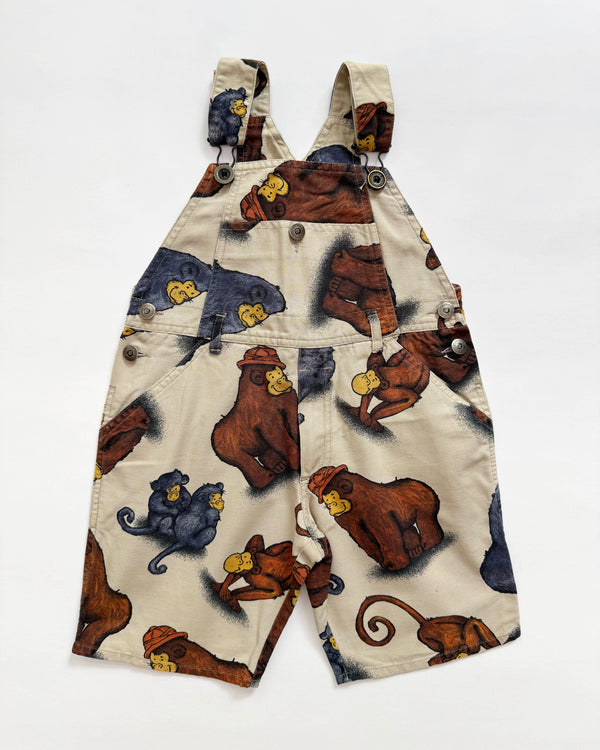 Catimini Monkey Canvas Shortalls 6Y