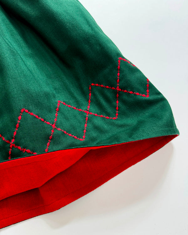 Jacadi Embroidered  Lined Cotton Apron Dress 6Y