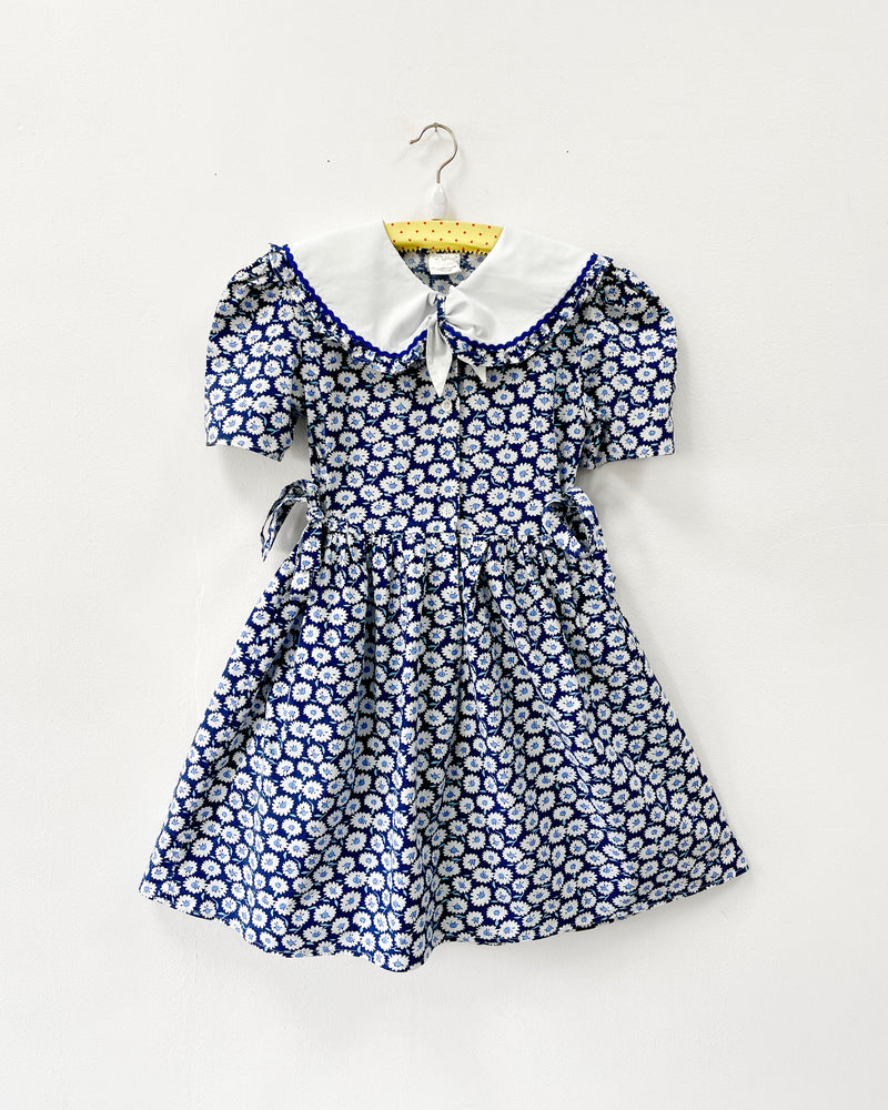 Vintage Daisy Cotton Dress Blue