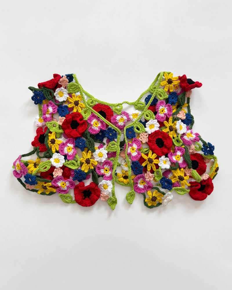 Handmade Floral Crochet Cotton Bolero Vest 3-5Y