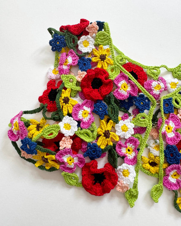 Handmade Floral Crochet Cotton Bolero Vest 3-5Y