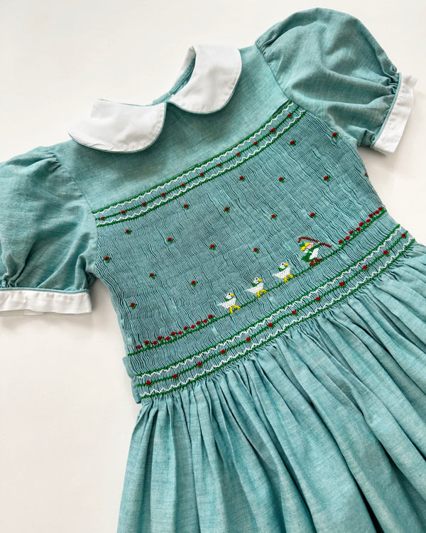 Hand-Smocked Goose-Girl Cotton Dress