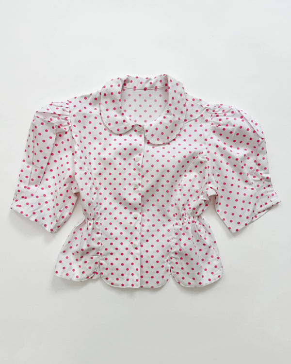 Polka Dot Cotton Blouse 9Y
