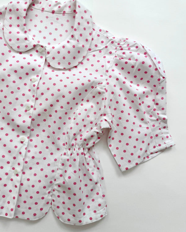 Polka Dot Cotton Blouse 9Y