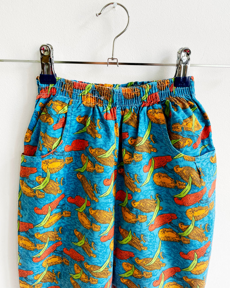 Vintage Parrot Cotton Trousers