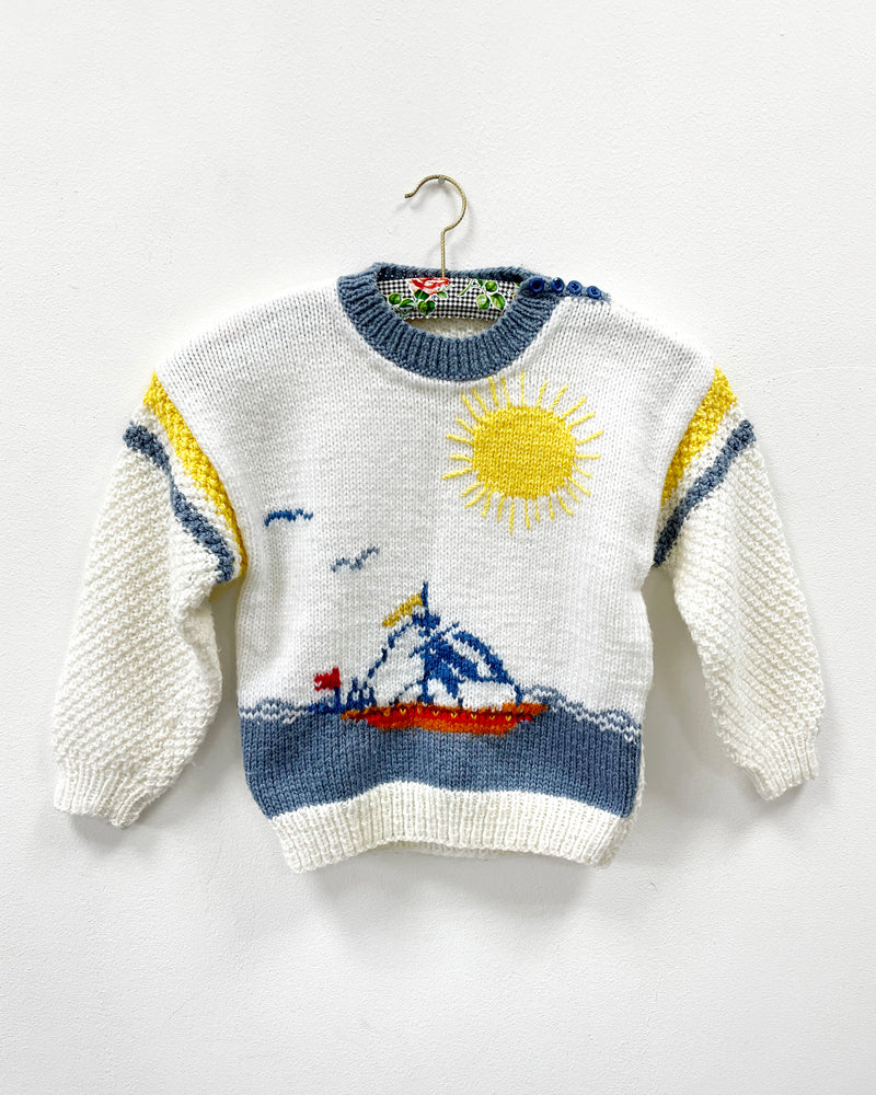 Handmade Vintage Sailboat Sweater