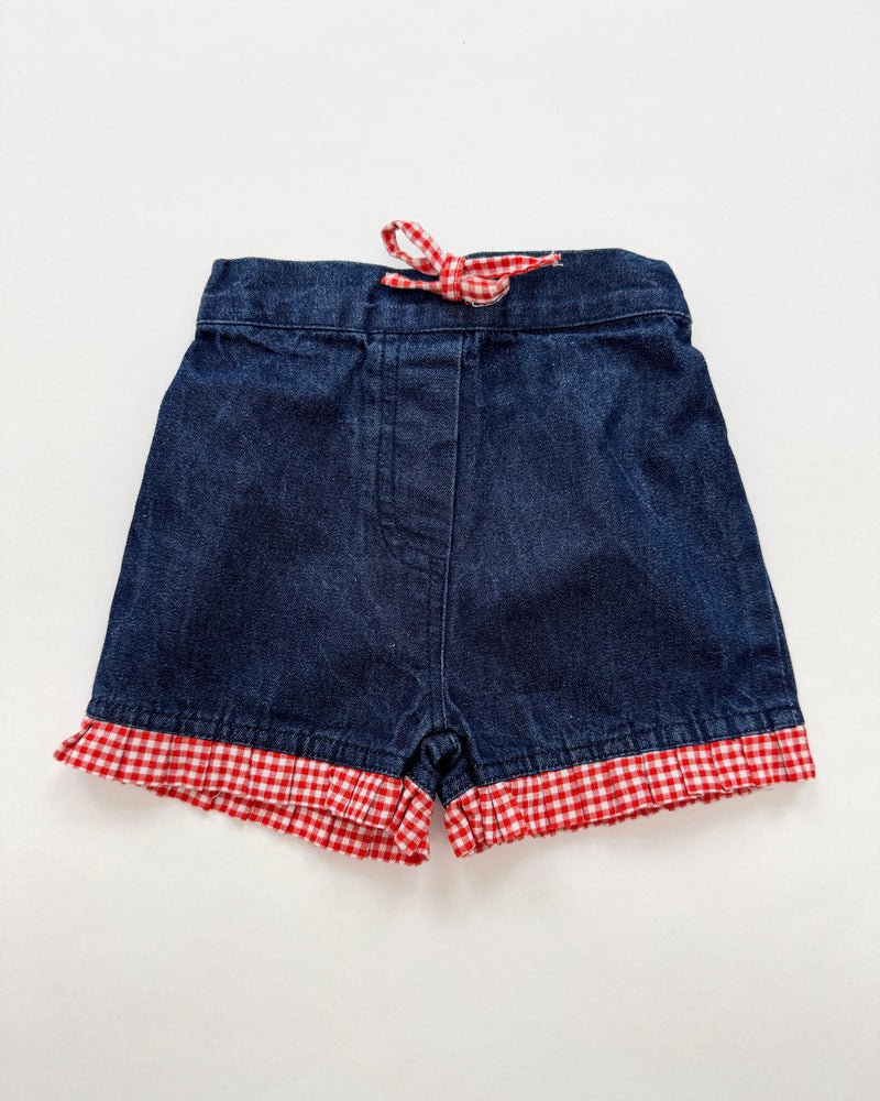 Vintage Denim Shorts With Elastic Waist