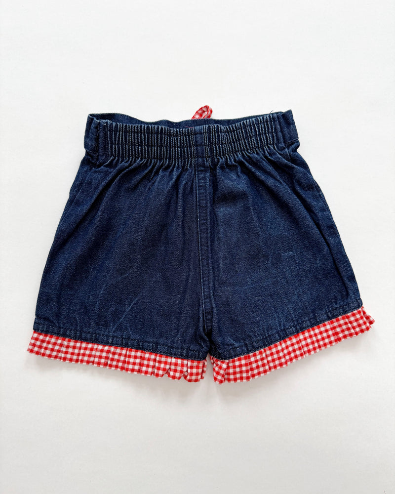 Vintage Denim Shorts With Elastic Waist