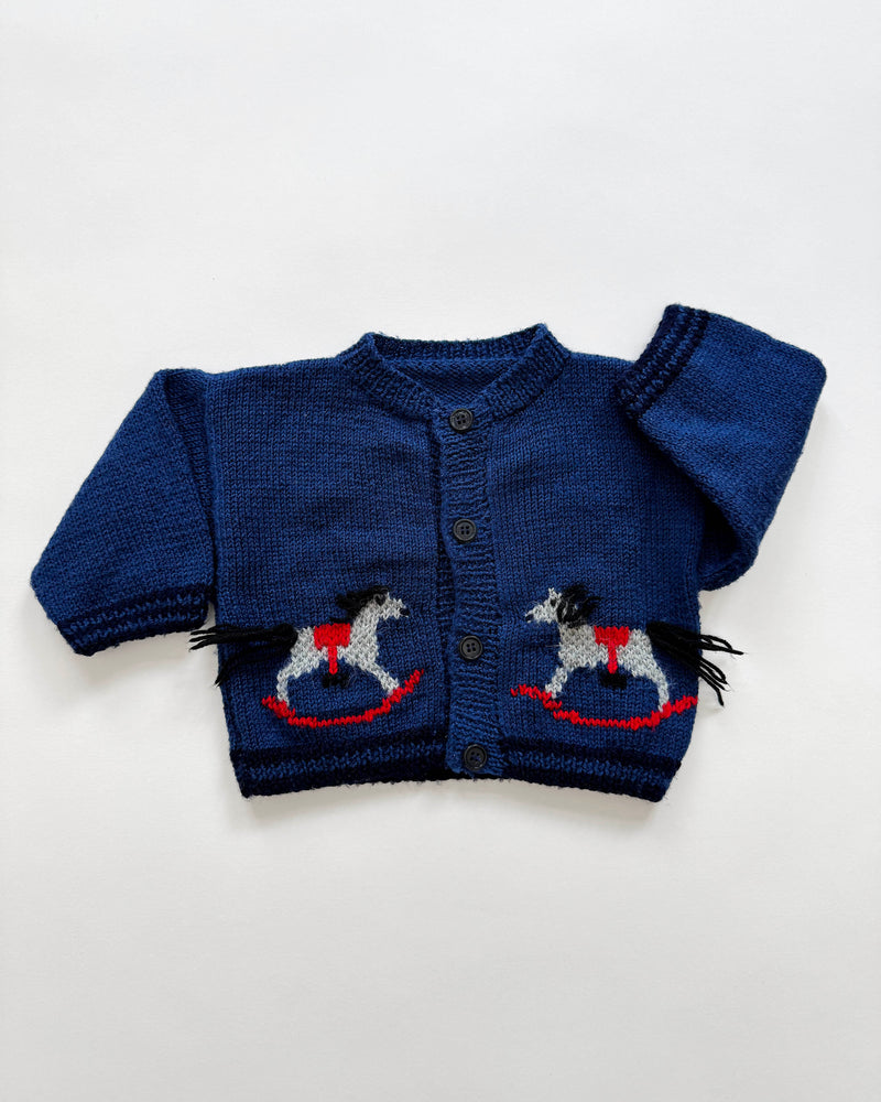 Handmade Wool Rocking Horse Cardigan 6M