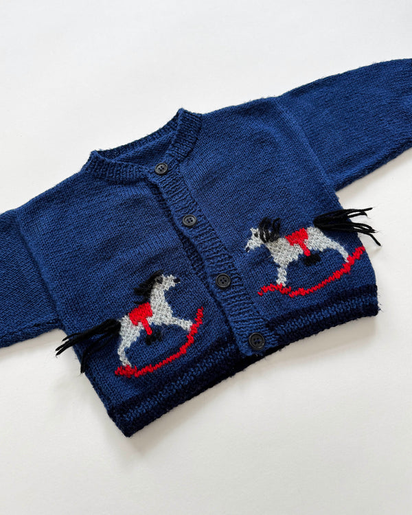 Handmade Wool Rocking Horse Cardigan 6M