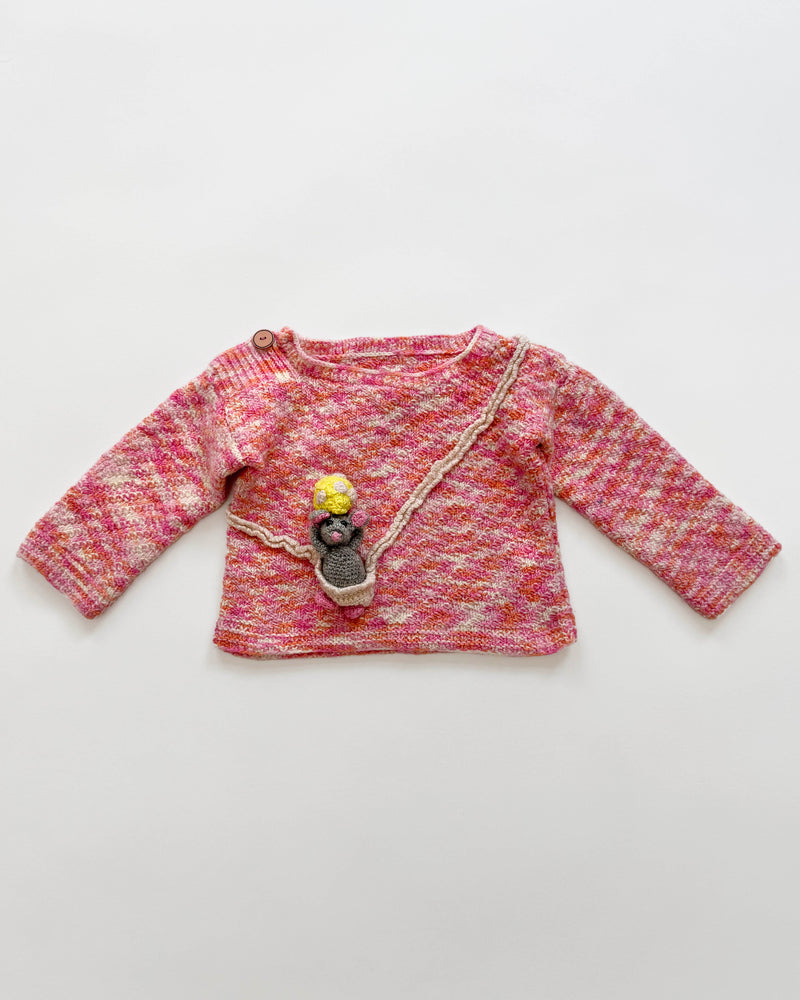 Handmade 3D Mouse With Cheese Sweater 12M