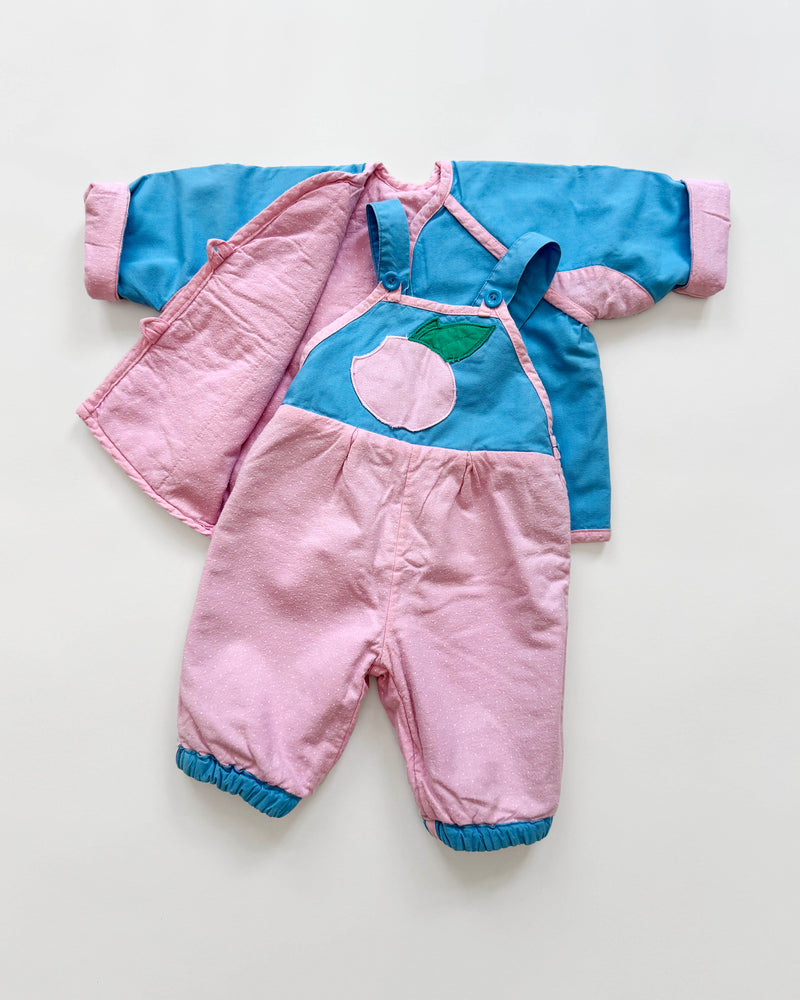 Reversible Apple Padded Two Piece Cotton Set 3M