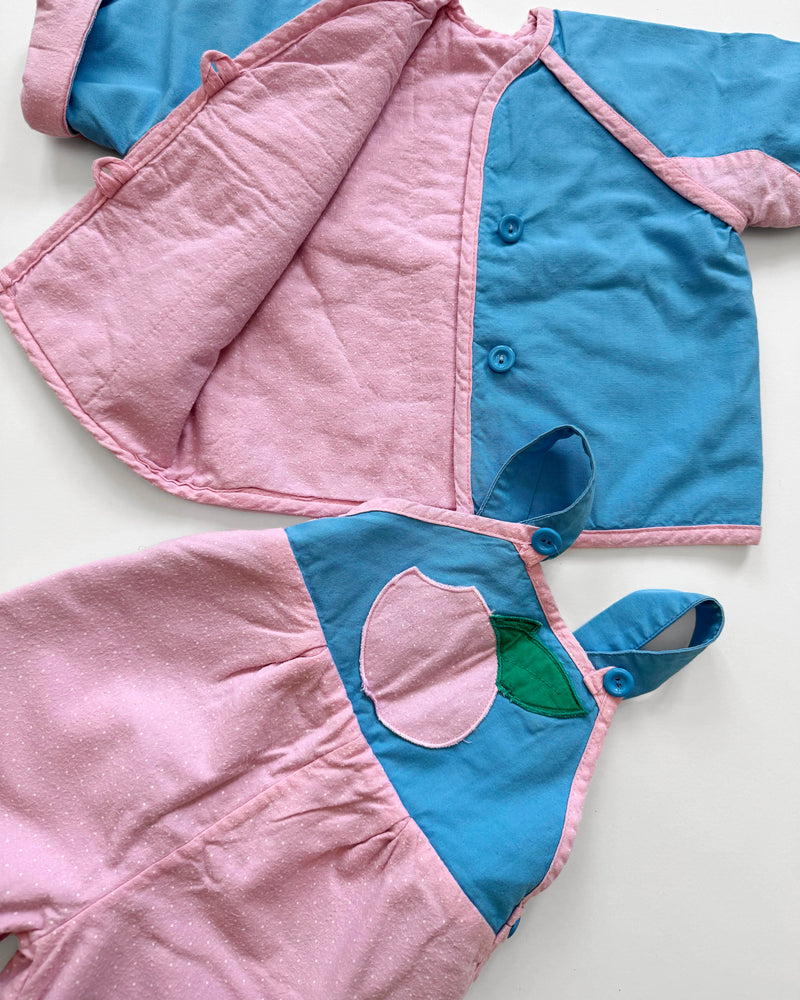 Reversible Apple Padded Two Piece Cotton Set 3M