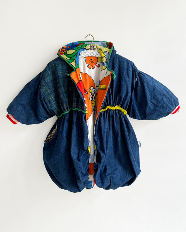 Vintage Padded Denim Balloon Coat