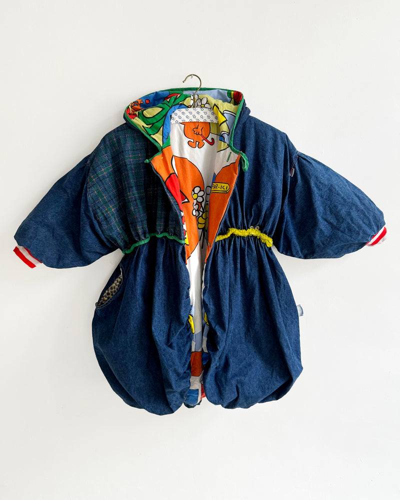 Vintage Padded Denim Balloon Coat