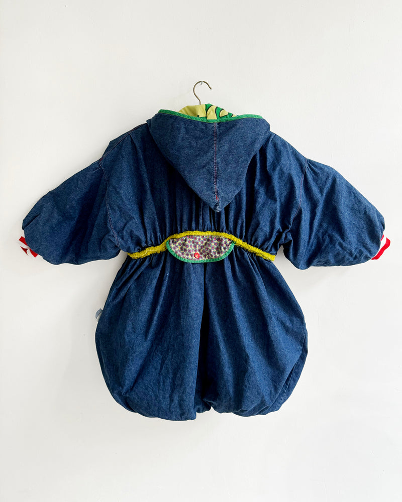 Vintage Padded Denim Balloon Coat