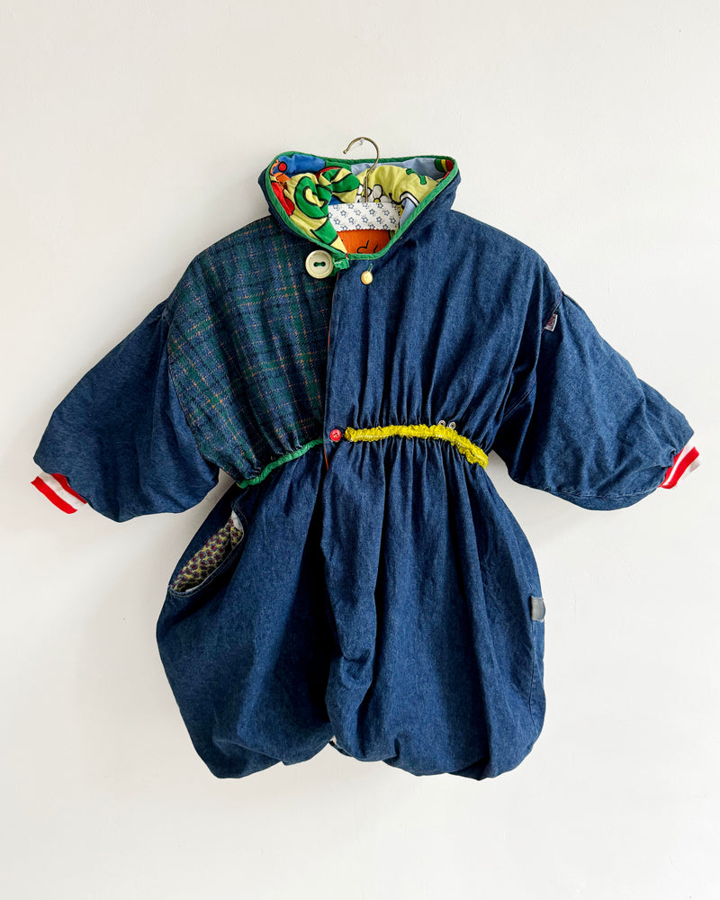 Vintage Padded Denim Balloon Coat